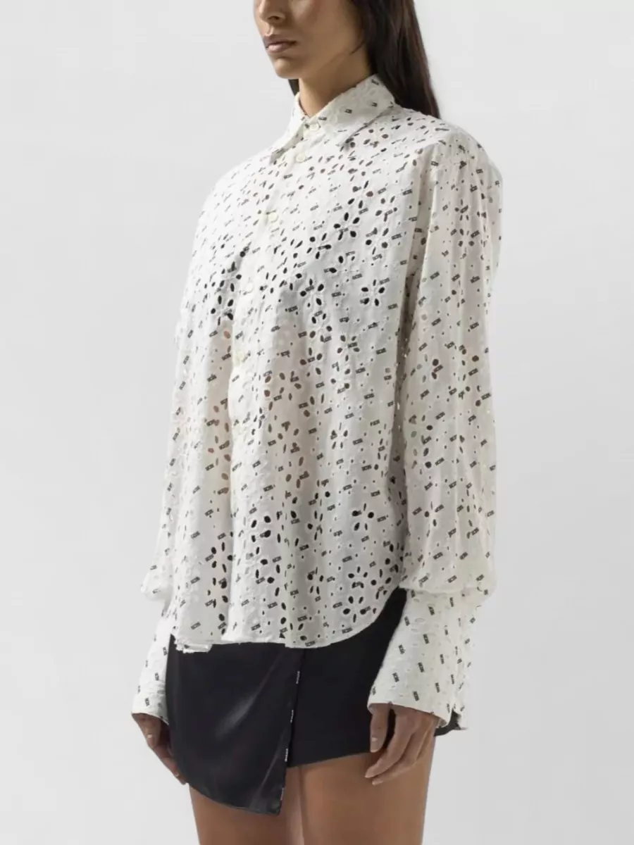 Gcds Embroidered Long-Sleeve Shirt