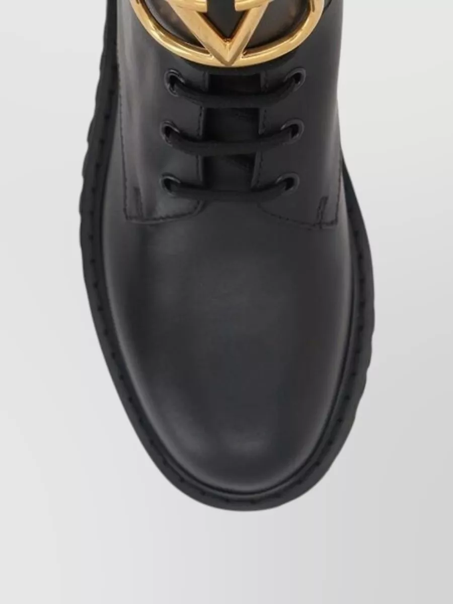 Valentino Garavani Calfskin Lace-Up Boots