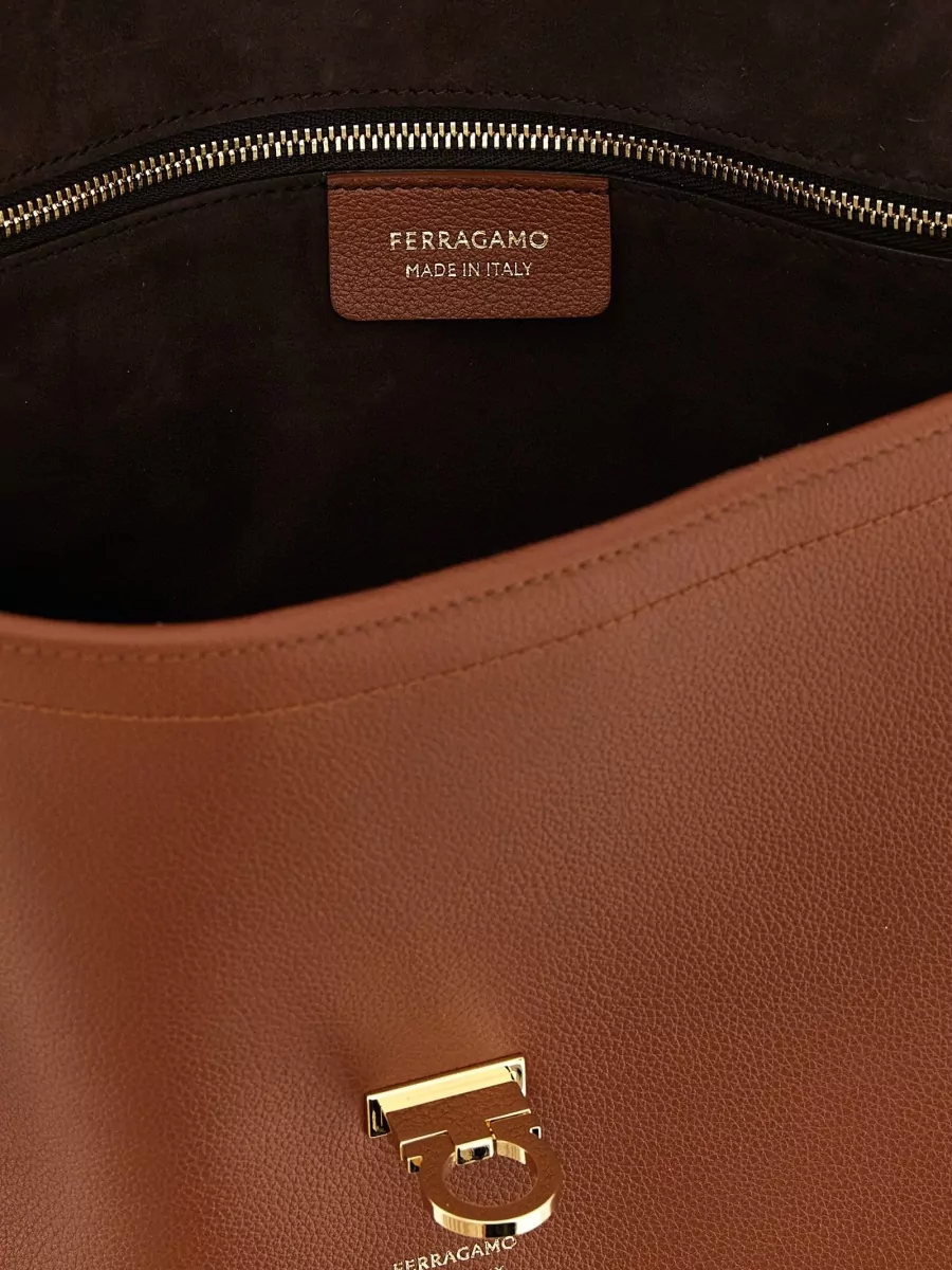 Ferragamo Studio Bag Large Leather Tote Bag