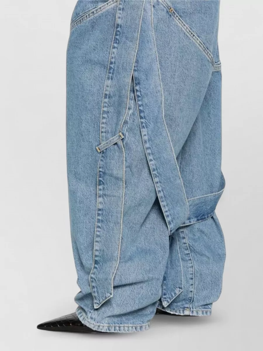 The Attico Wide Leg Knotted Jeans Trousers