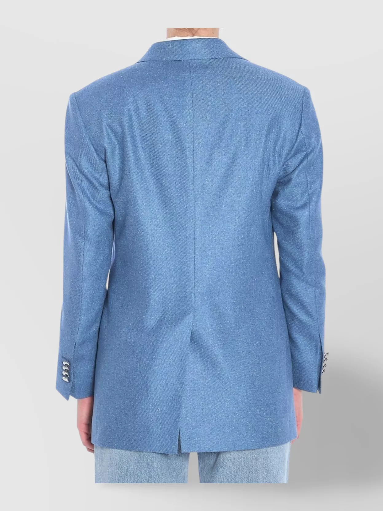 Tagliatore Peak Lapel Silk Jacket With Rear Vent