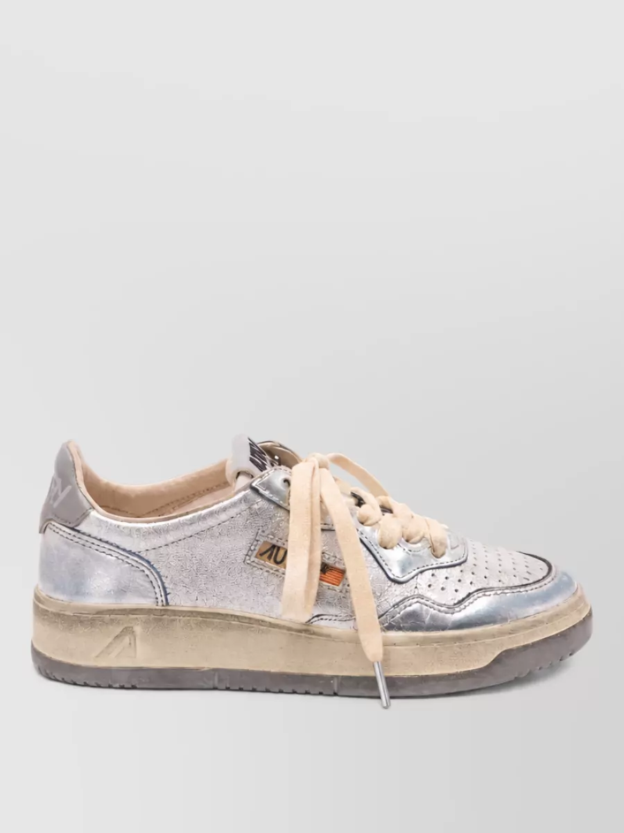Autry Leather Perforated Lace-Up Sneakers