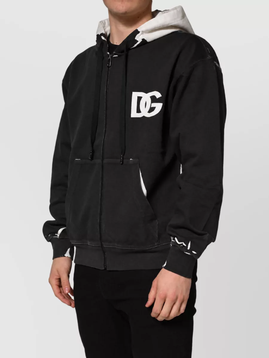 Dolce&Gabbana Cotton Logo Hooded Zip Jacket