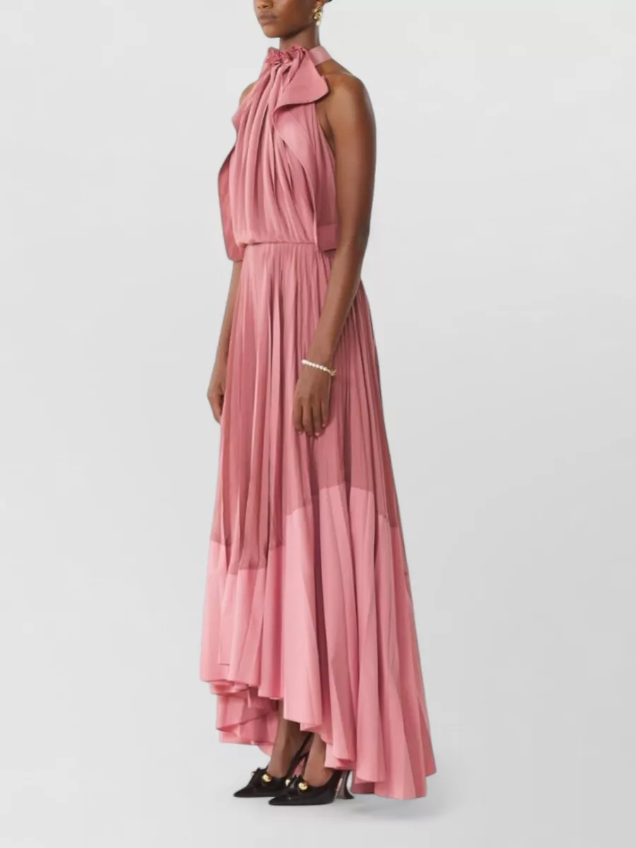 Lanvin Pleated Halterneck Maxi Dress