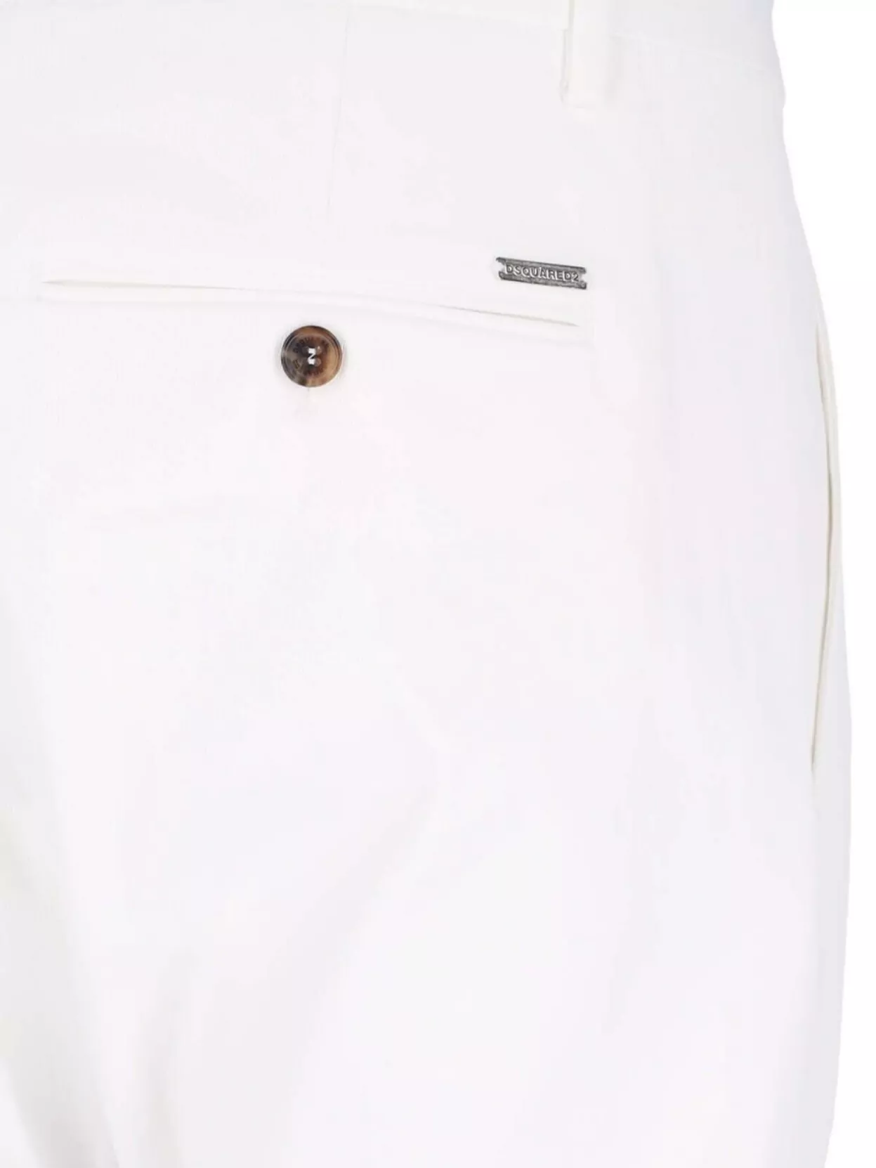 Dsquared2 Straight Trousers With Button Detail And Back Pockets In White