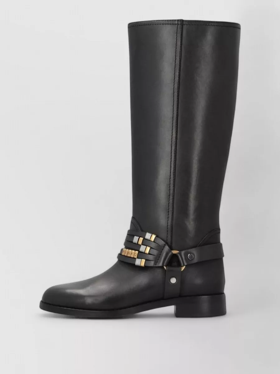 Pinko Leather Ankle Boots