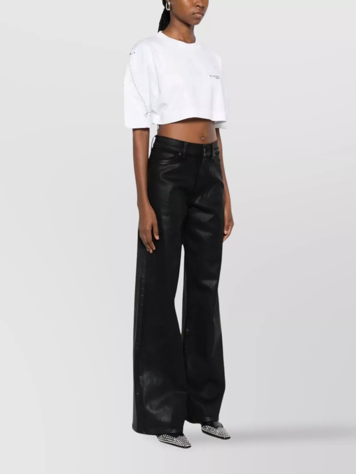 Givenchy Cropped Short Sleeve Crew Neck T-Shirt