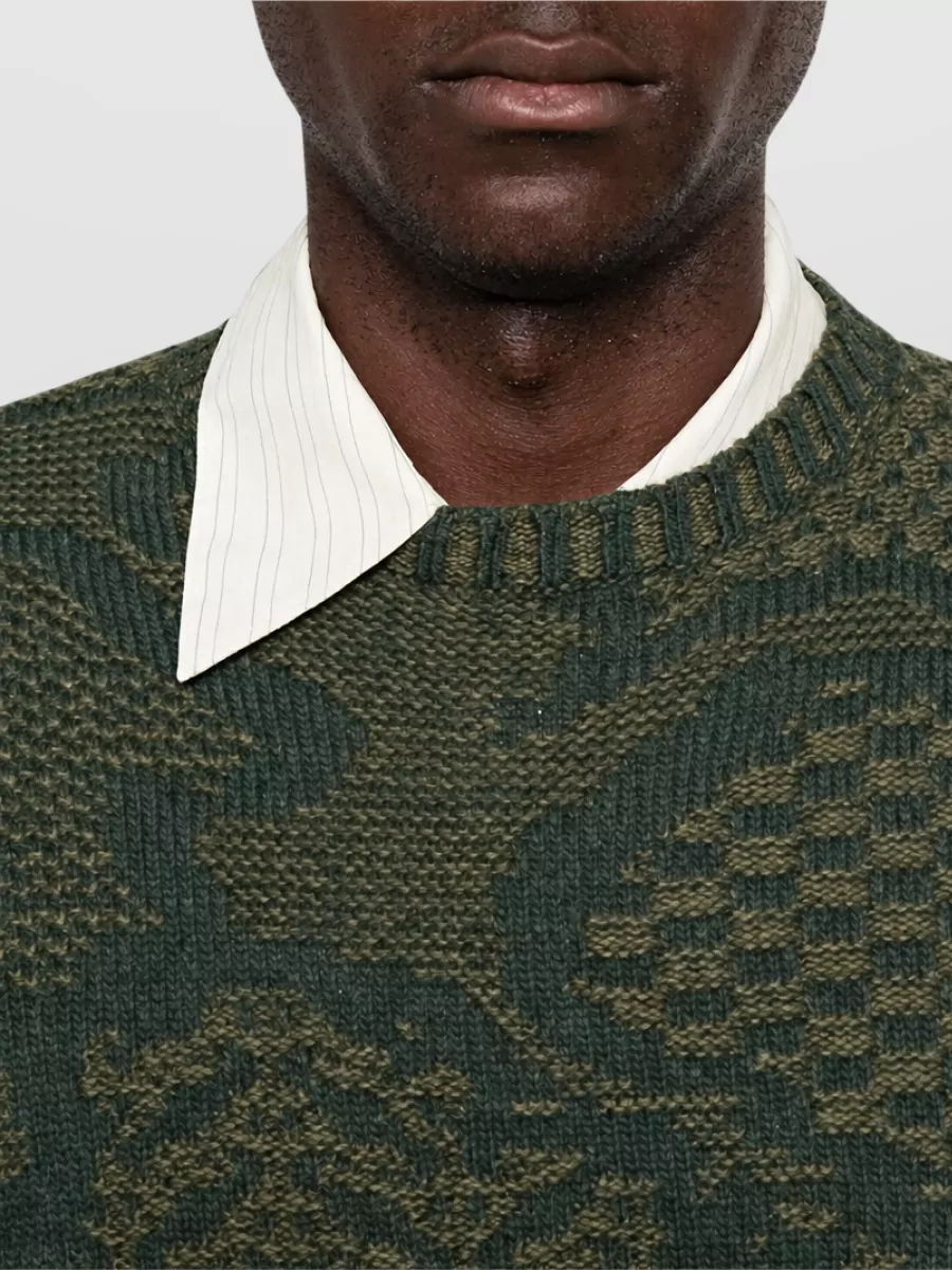 Etro Cable-Knit Wool Crew-Neck Sweater