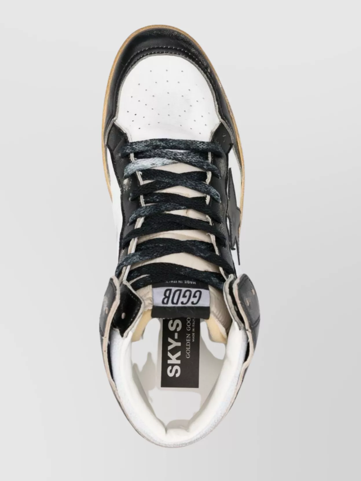 Golden Goose Sky-Star Leather High-Top Lace-Up Sneakers