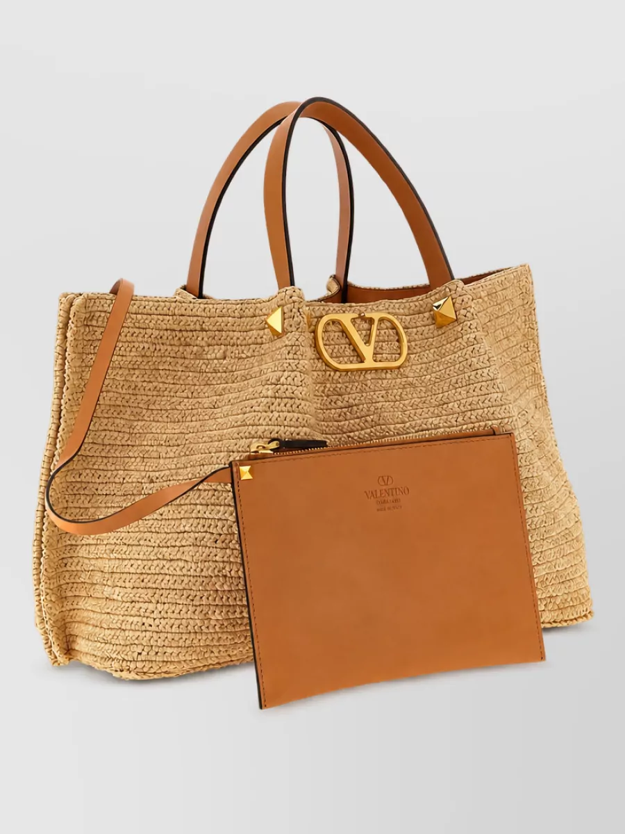 Valentino leather stud-embellished tote bag