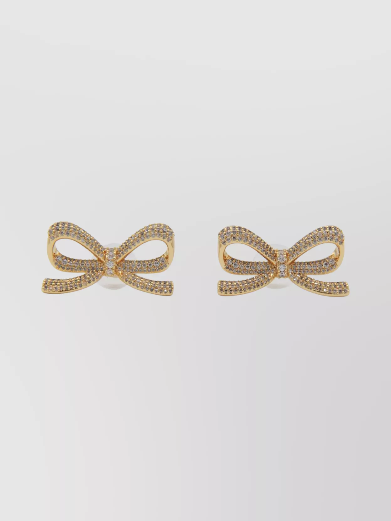 Self-Portrait Crystal-Embellished Bow Earrings