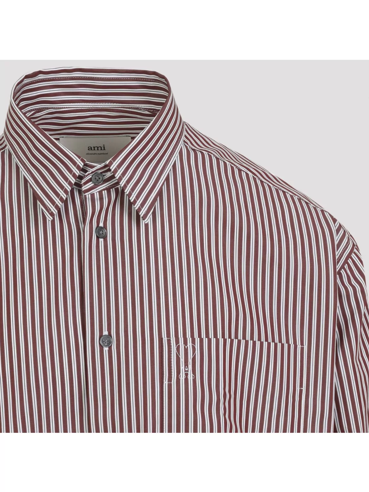 Ami Alexandre Mattiussi Boxy Embossed Design Shirt In Brown