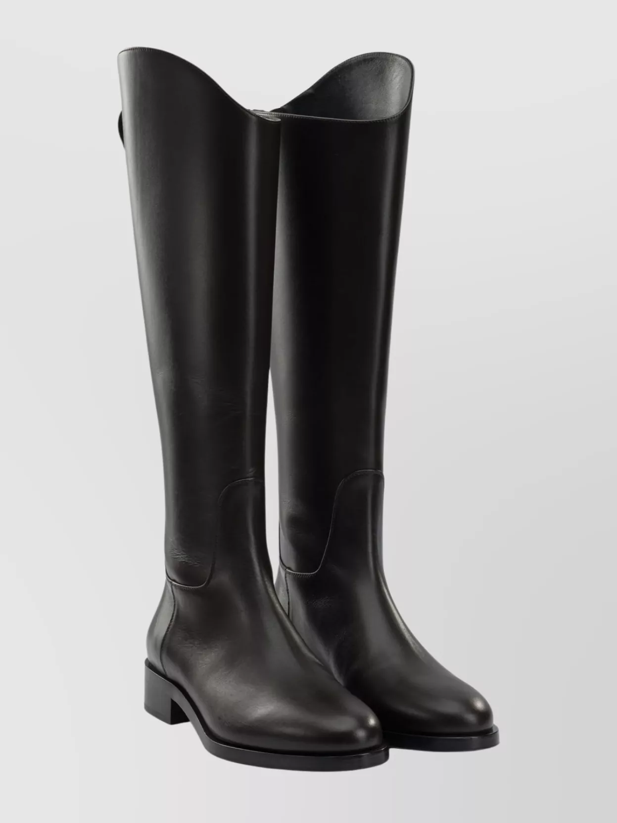 Aeyde Knee-high Leather Boots Side Button Detail In Black