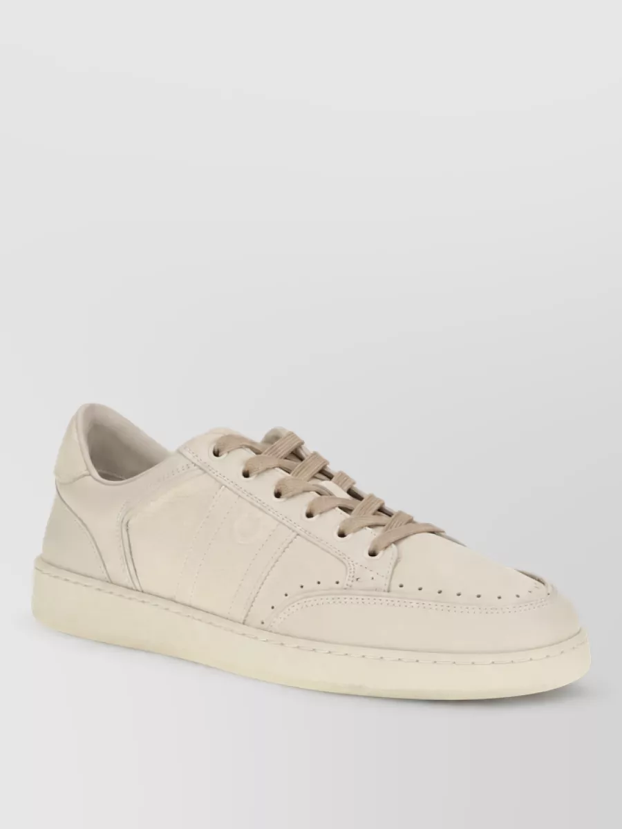 Ferragamo leather lace-up sneakers