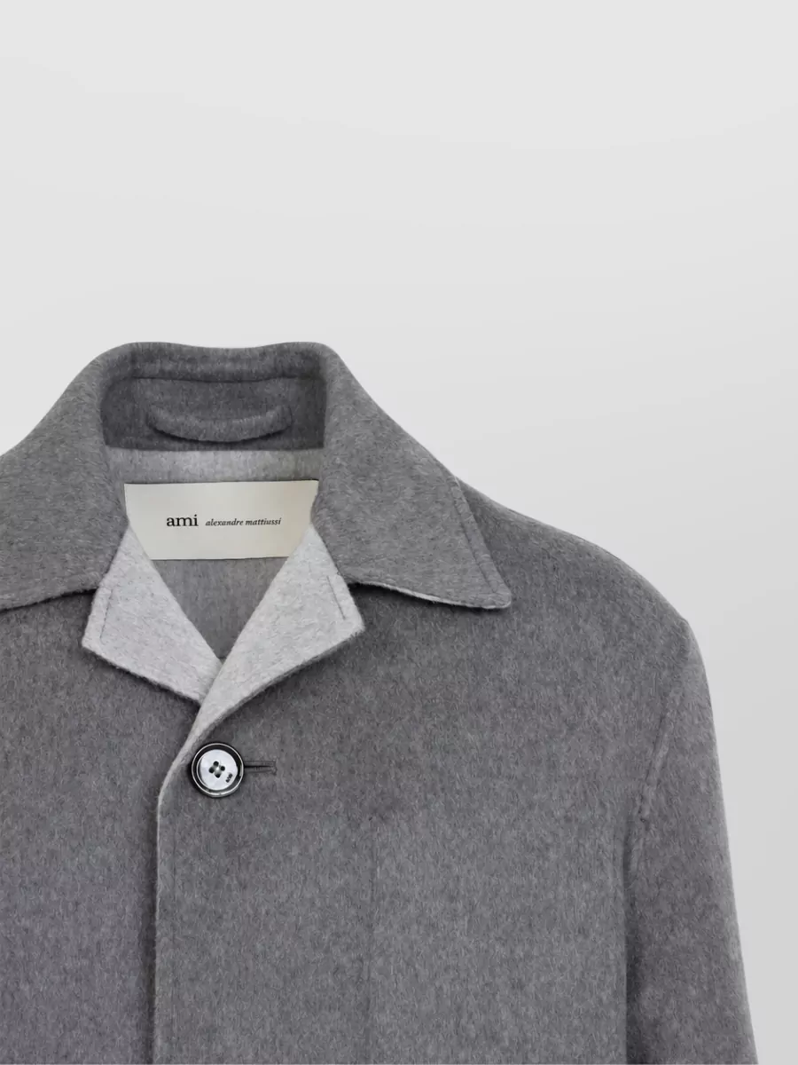 Ami Paris Cashmere Wool Single-Breasted Coat