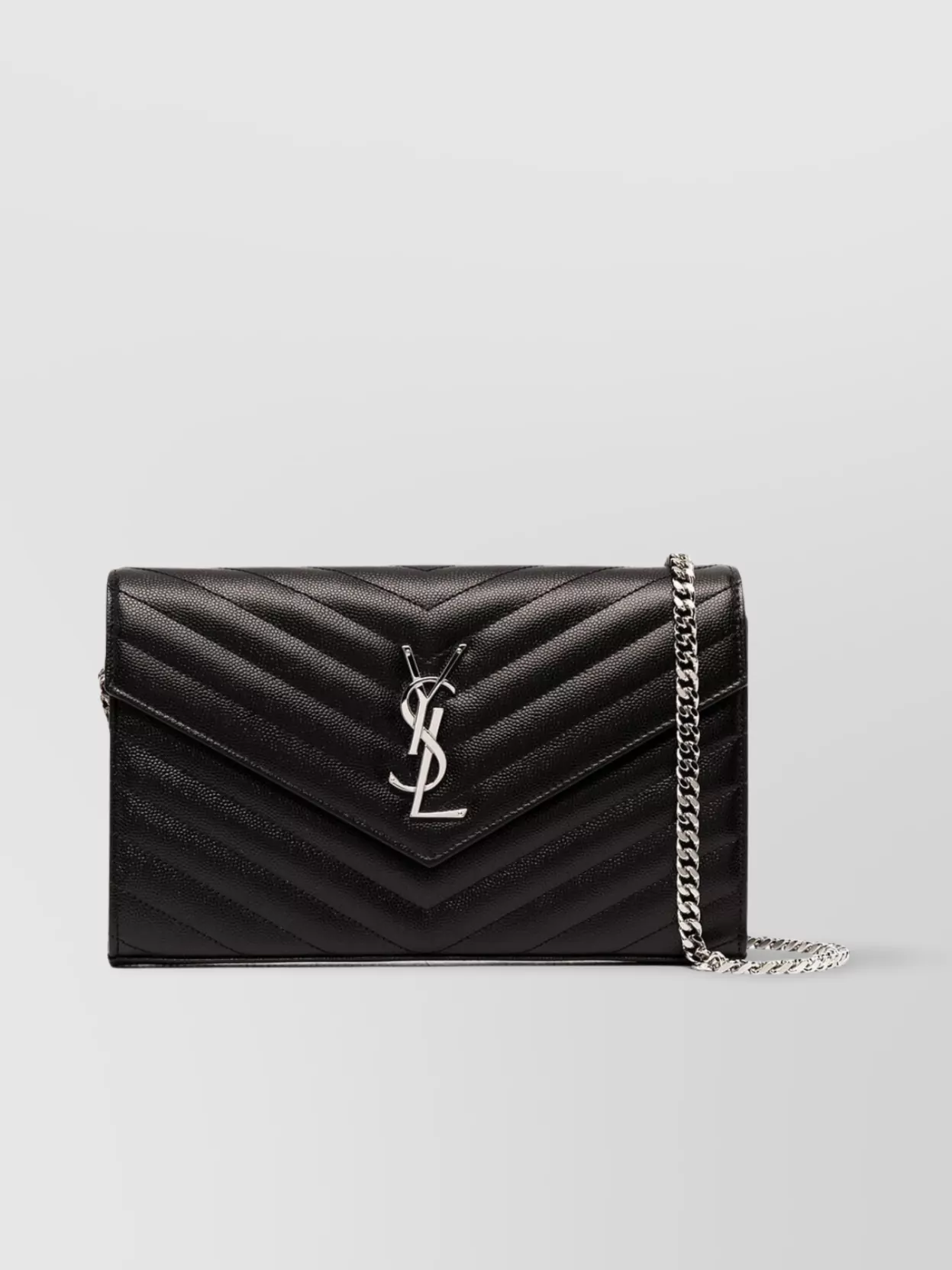Shop Saint Laurent Poudre Grain Monogram Shoulder Bag In Black