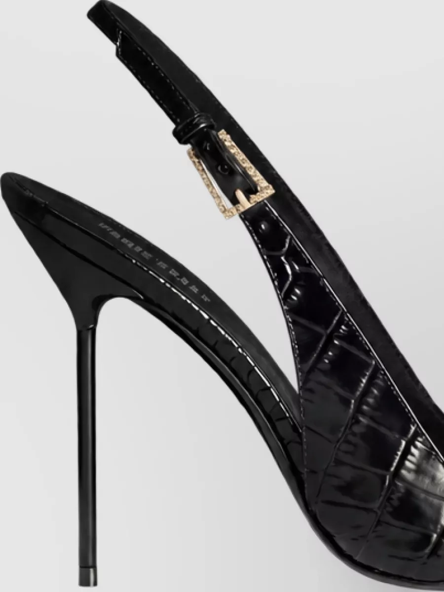 Paris Texas Leather Python-Print Slingback Pumps