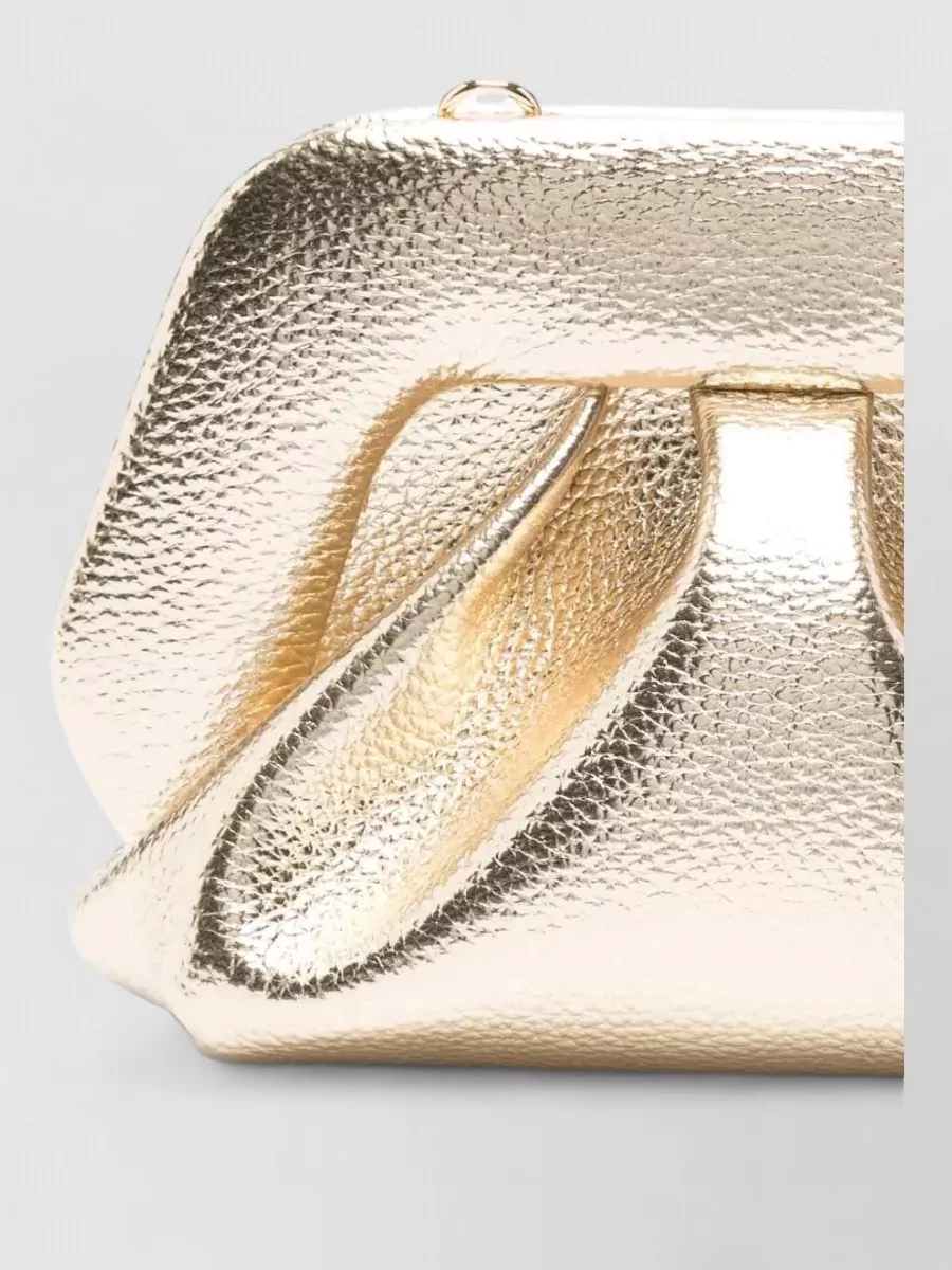 Themoiré Bios Small Vegan Leather Gathered Clutch Bag