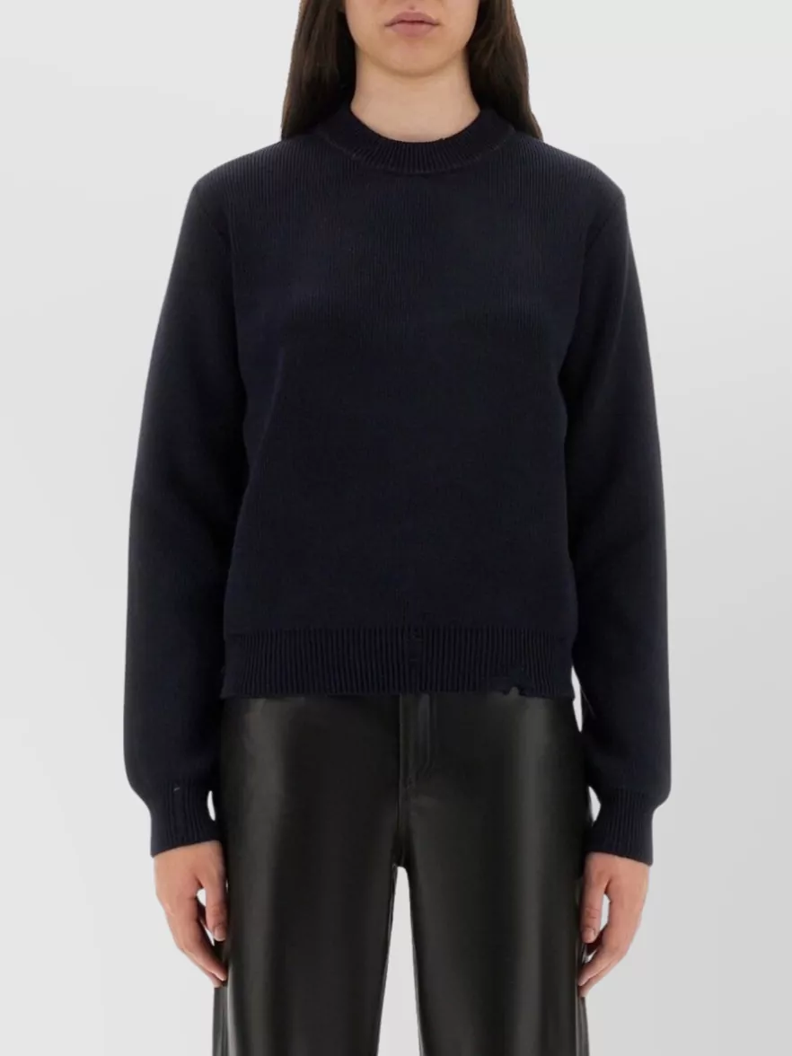 Golden Goose Cotton Jersey Crew Neck Long Sleeves In Black