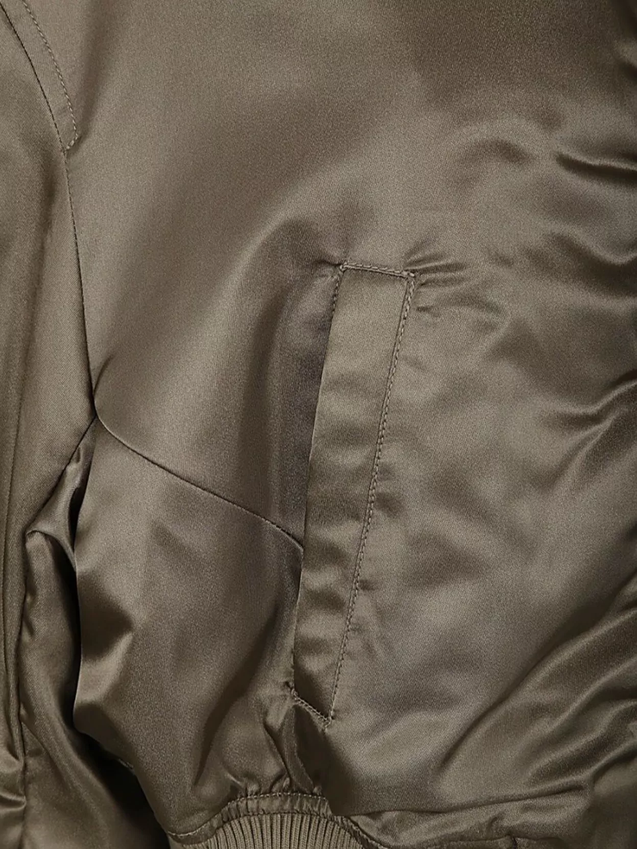 Agolde Satin Finish Bomber Jacket With Ribbed Hem