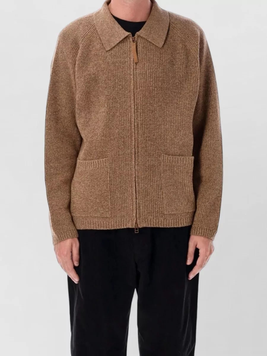 Universal Works ribbed zip cardigan