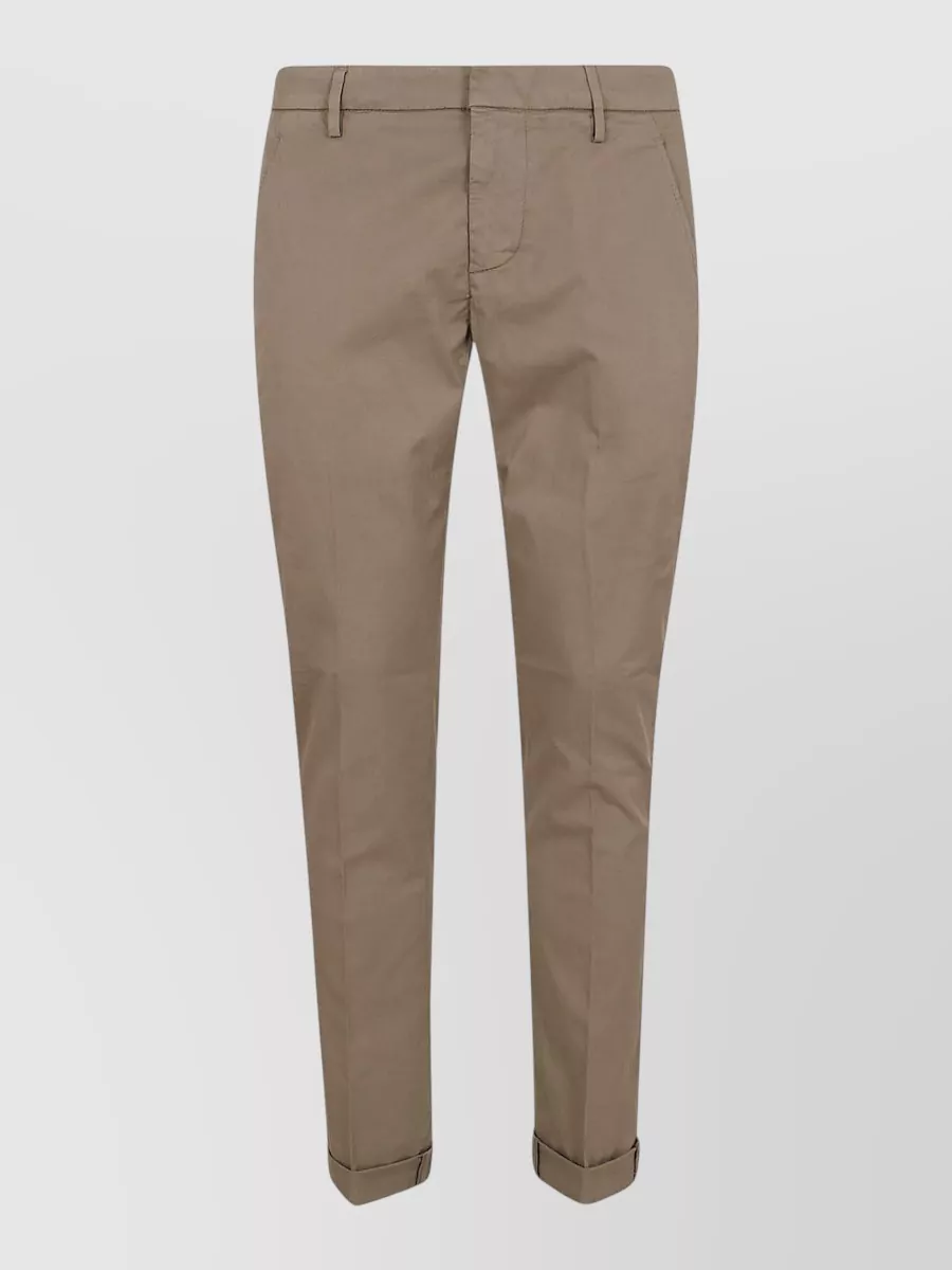 Dondup cotton low-rise straight-leg trousers