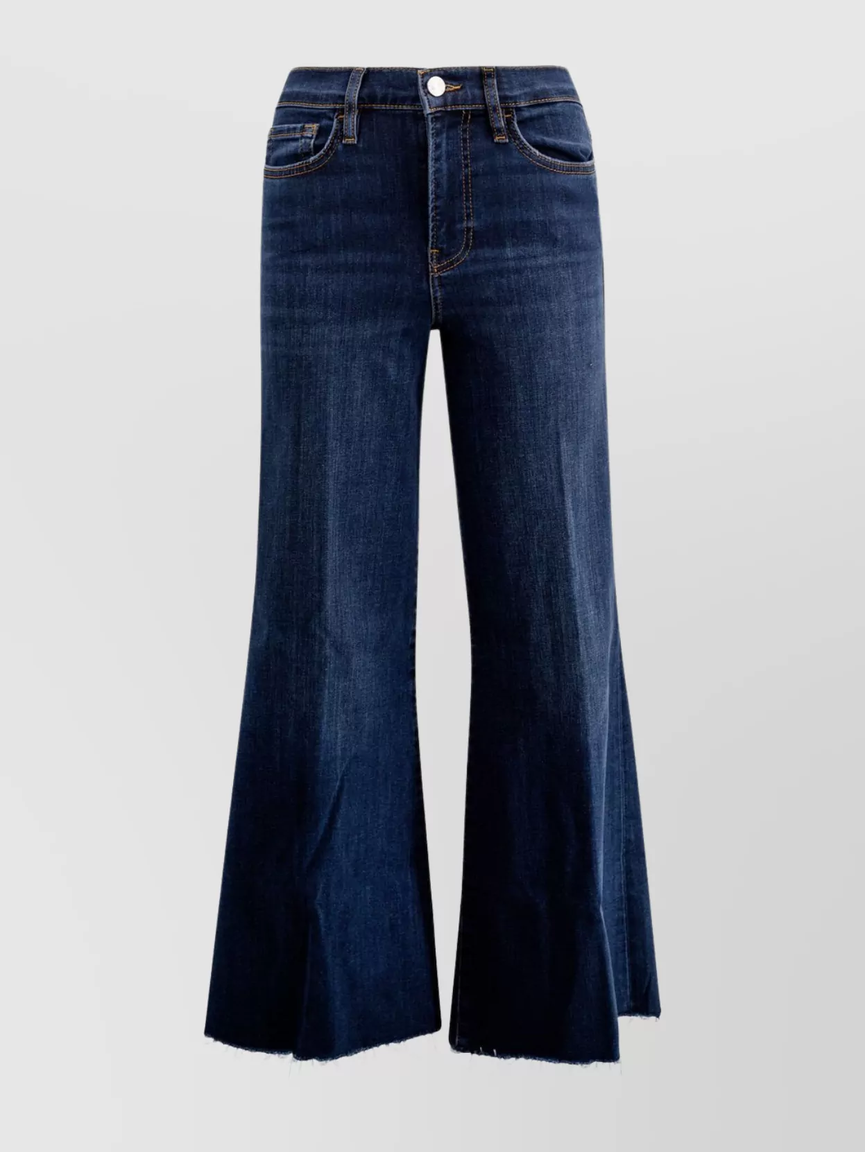 Shop Frame Frayed Edge Wide-leg Denim Trousers