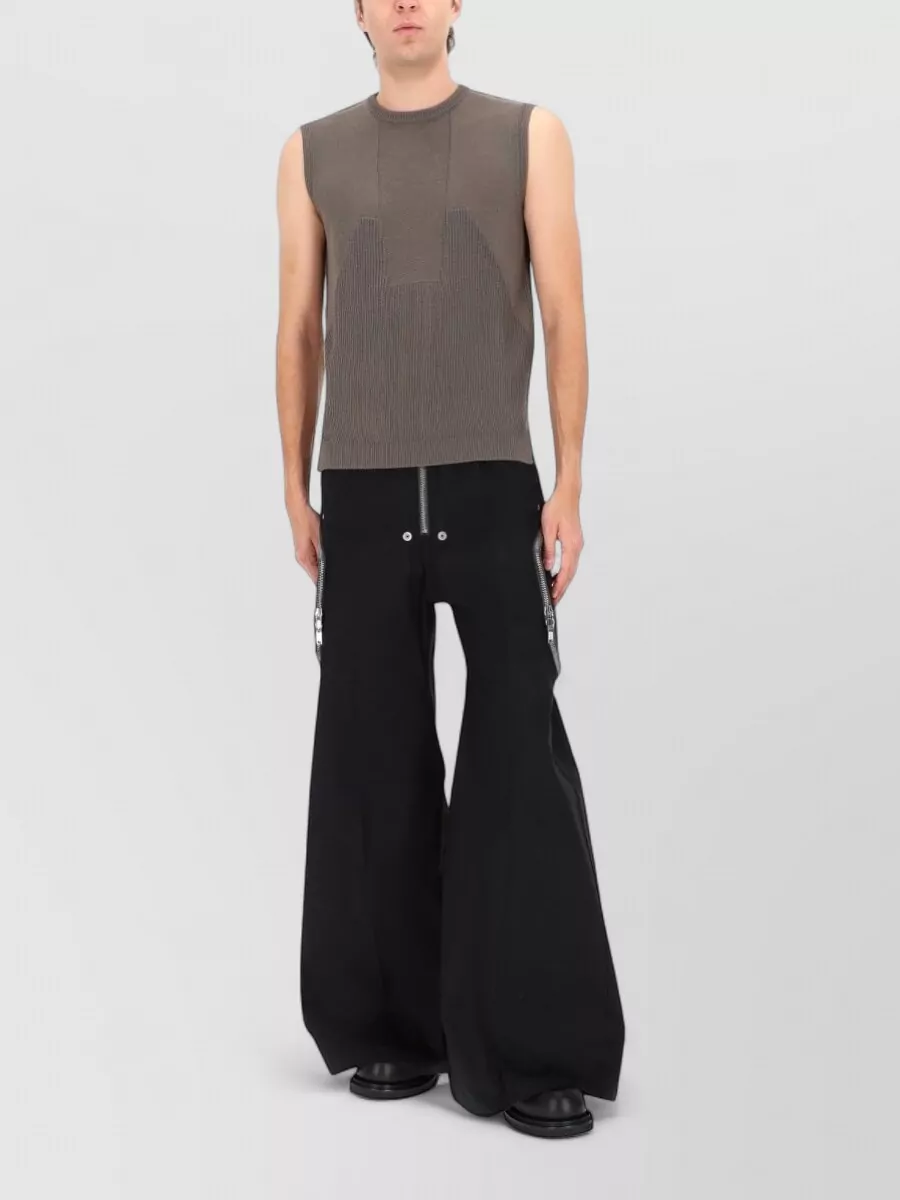 Rick Owens Sleeveless Ribbed Crew Neck Knitted Top
