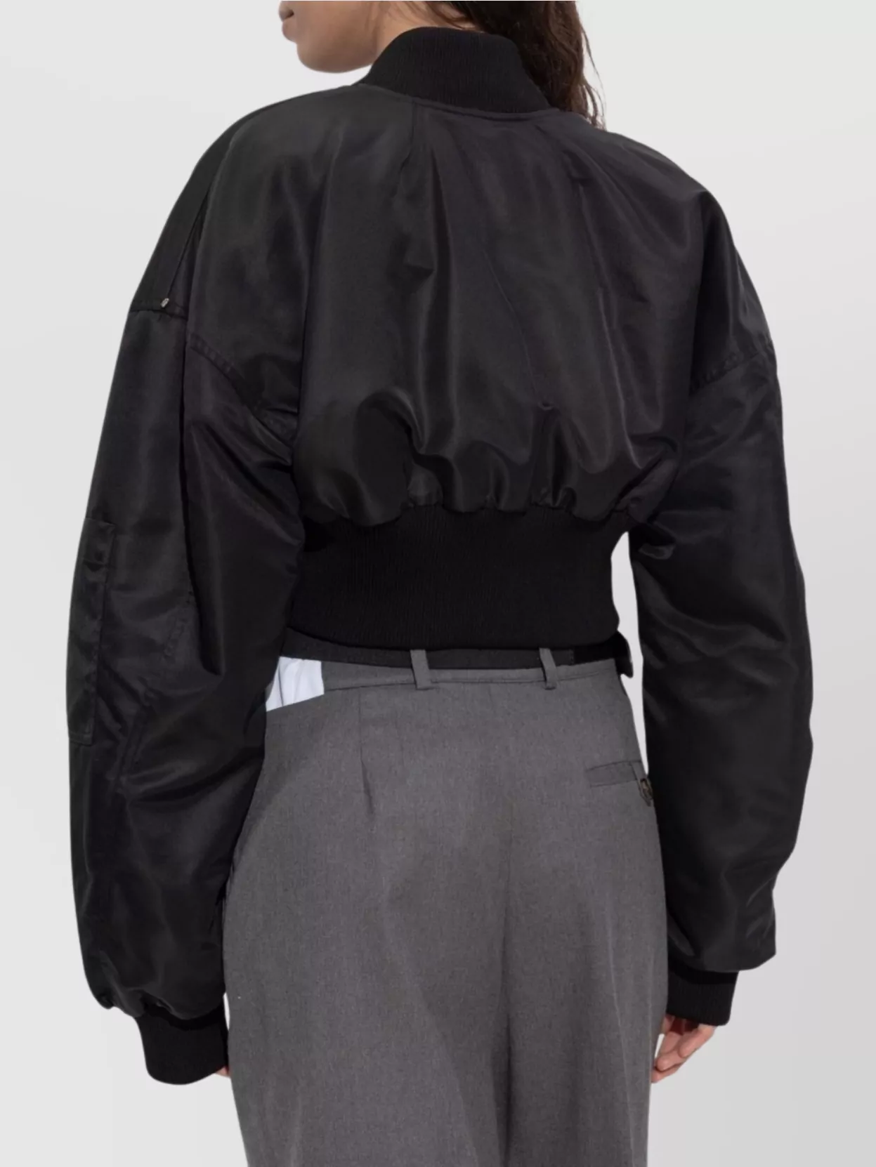 Sportmax Water-repellent Twill Bomber Jacket Jackets Black In Black