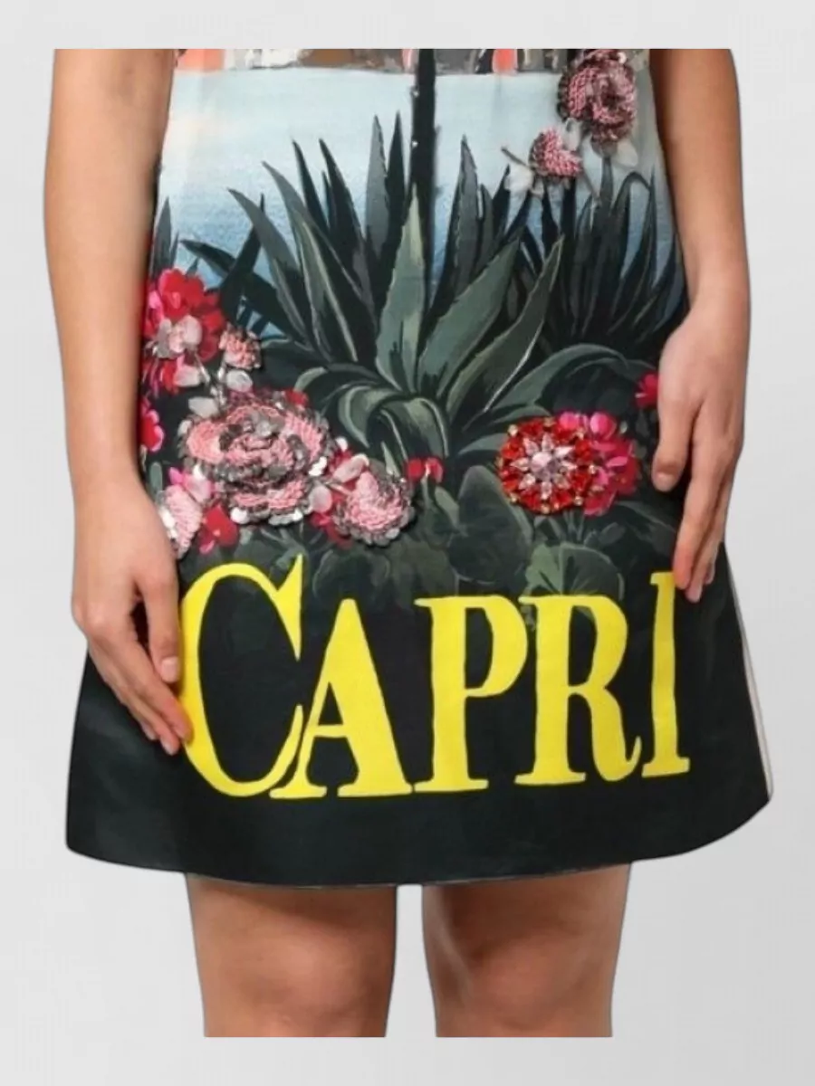 Dolce&Gabbana silk crystal-embellished a-line mini dress