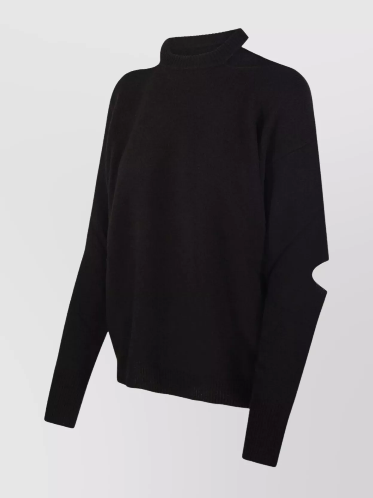 Federica Tosi Cut-Out Mock Neck Sweater With Ribbed Neckline
