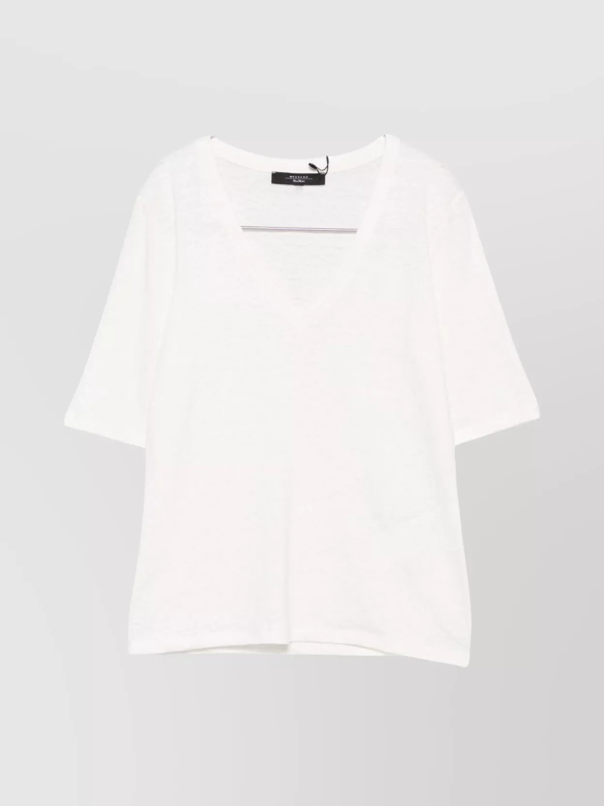 Weekend Max Mara Sleeves V-neckline Short Plain In White