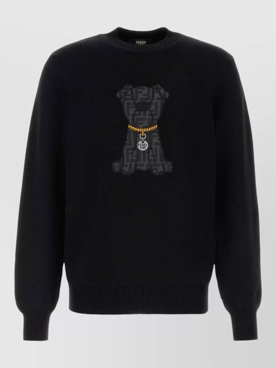 Fendi wool sweater crew neck long sleeves