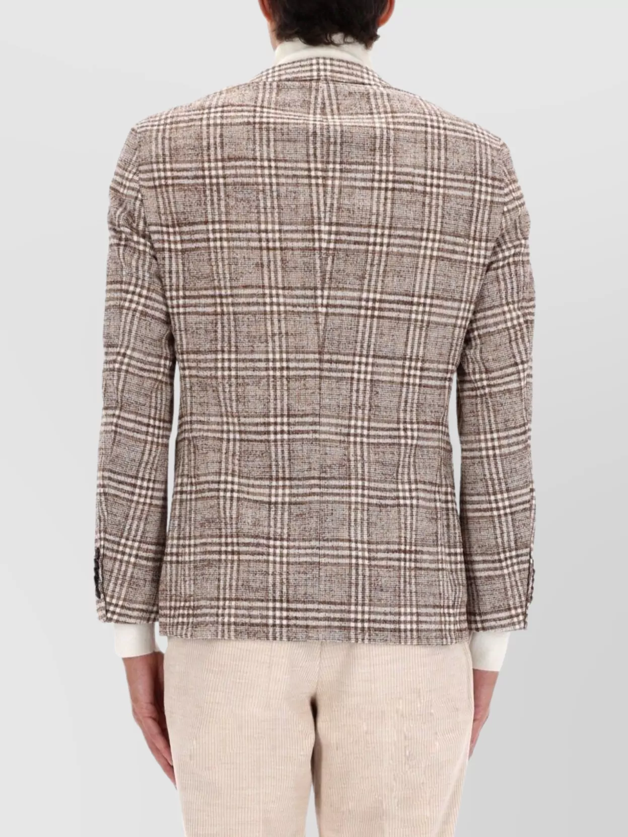 Boss Long Sleeve Notched Lapel Check Jacket