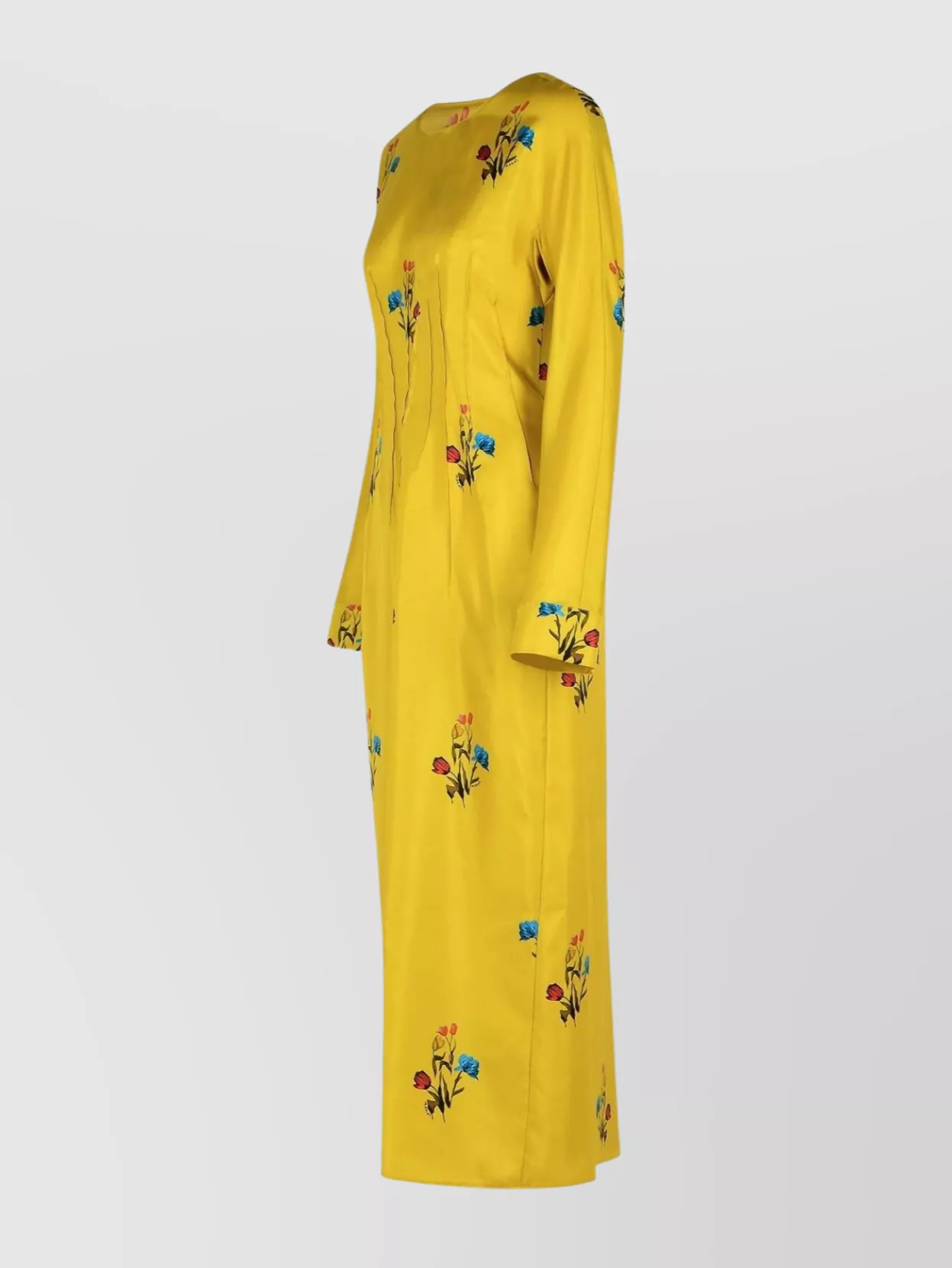Marni Silk Dress With Long Sleeves And Embroidery