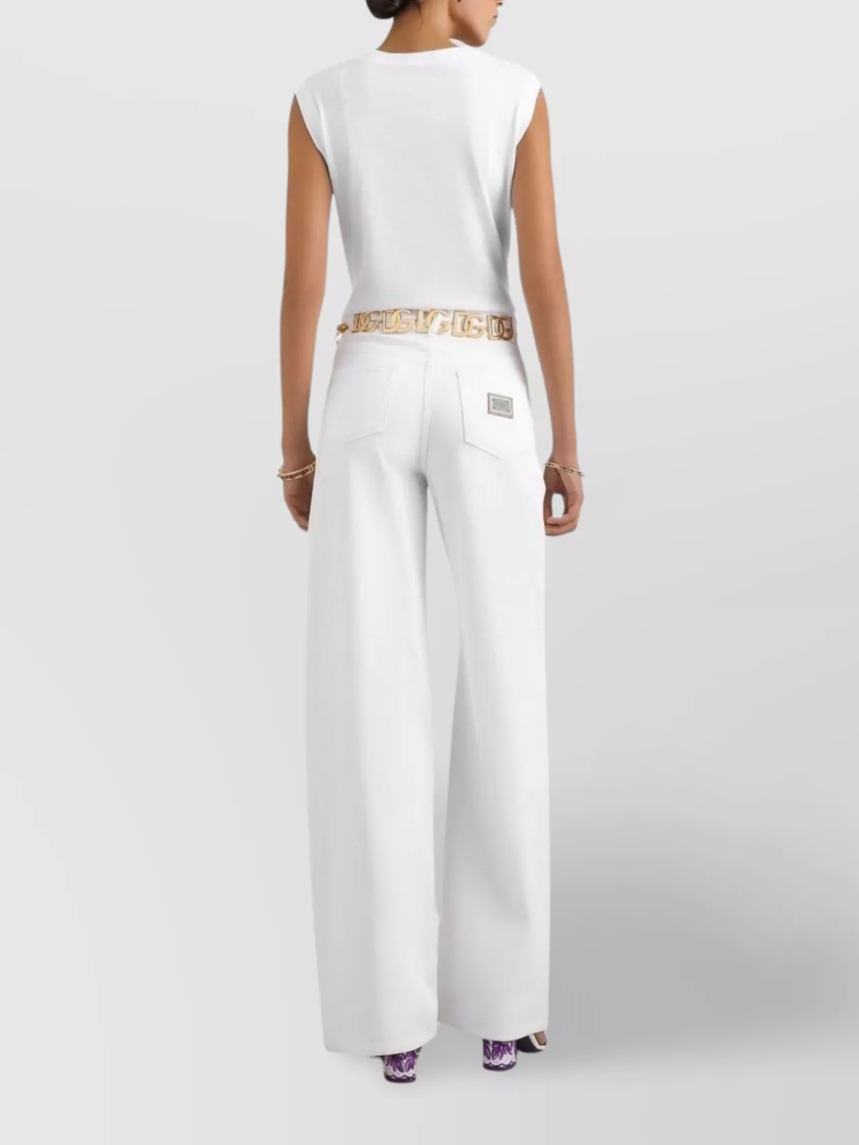 Dolce & Gabbana Cotton Logo T-shirt Cap Sleeves In White