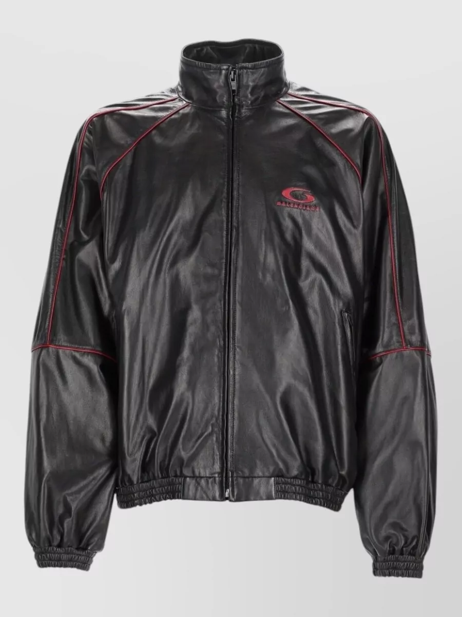 Balenciaga leather track jacket