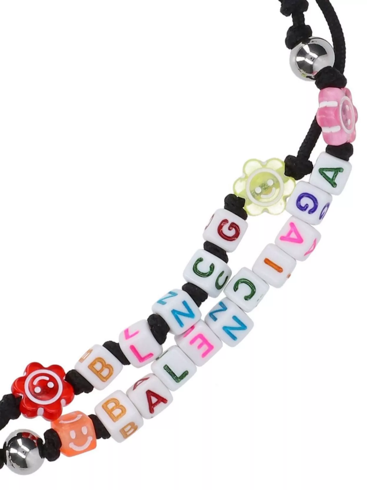 Balenciaga Beaded Bracelet With Flower And Letter Design