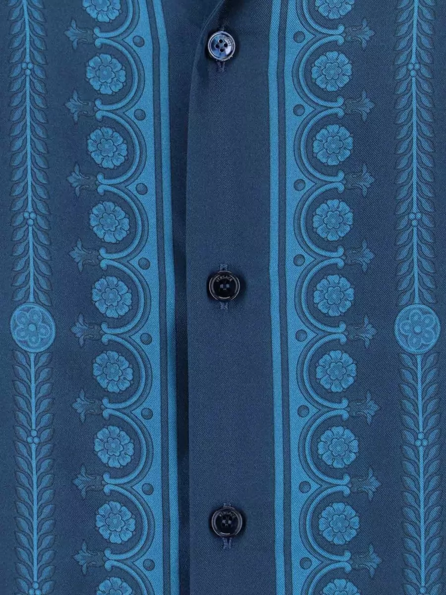 Versace Casual Shirt Short Sleeves Floral Pattern