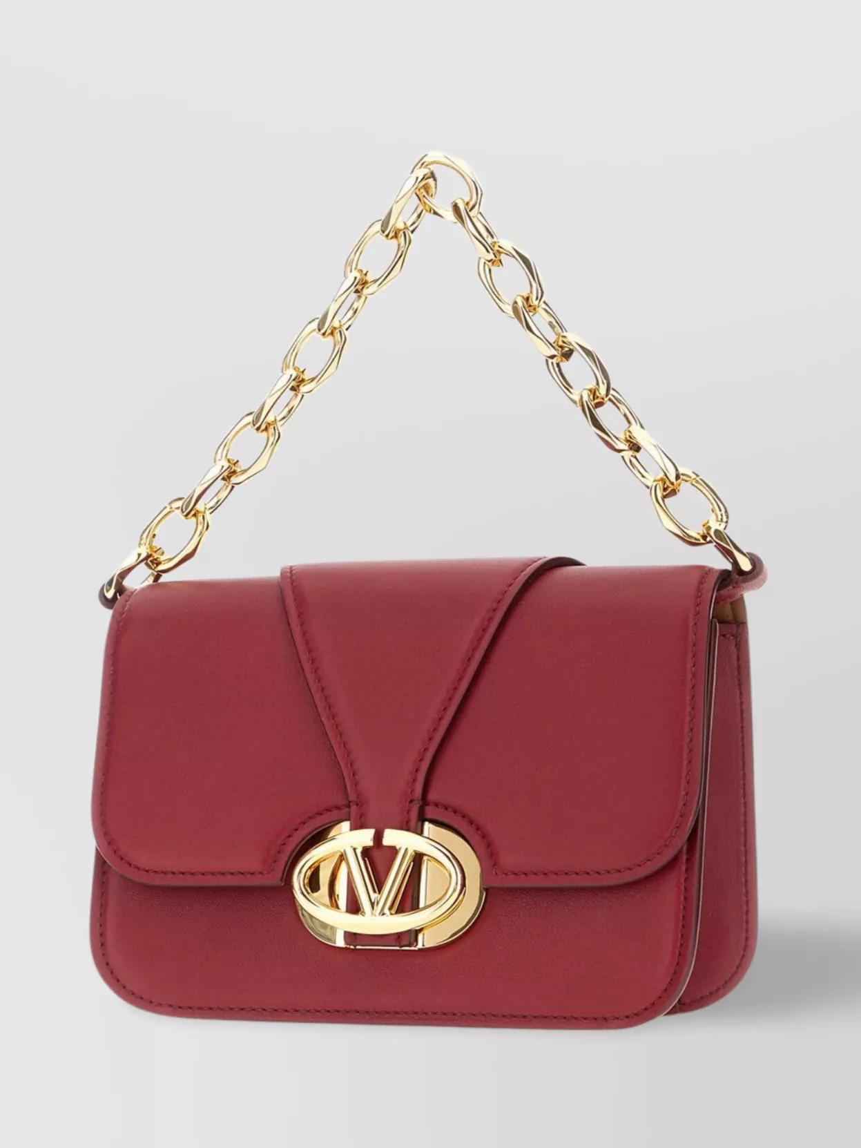 Valentino Tiziano Leather Handbag Gold-tone Chain