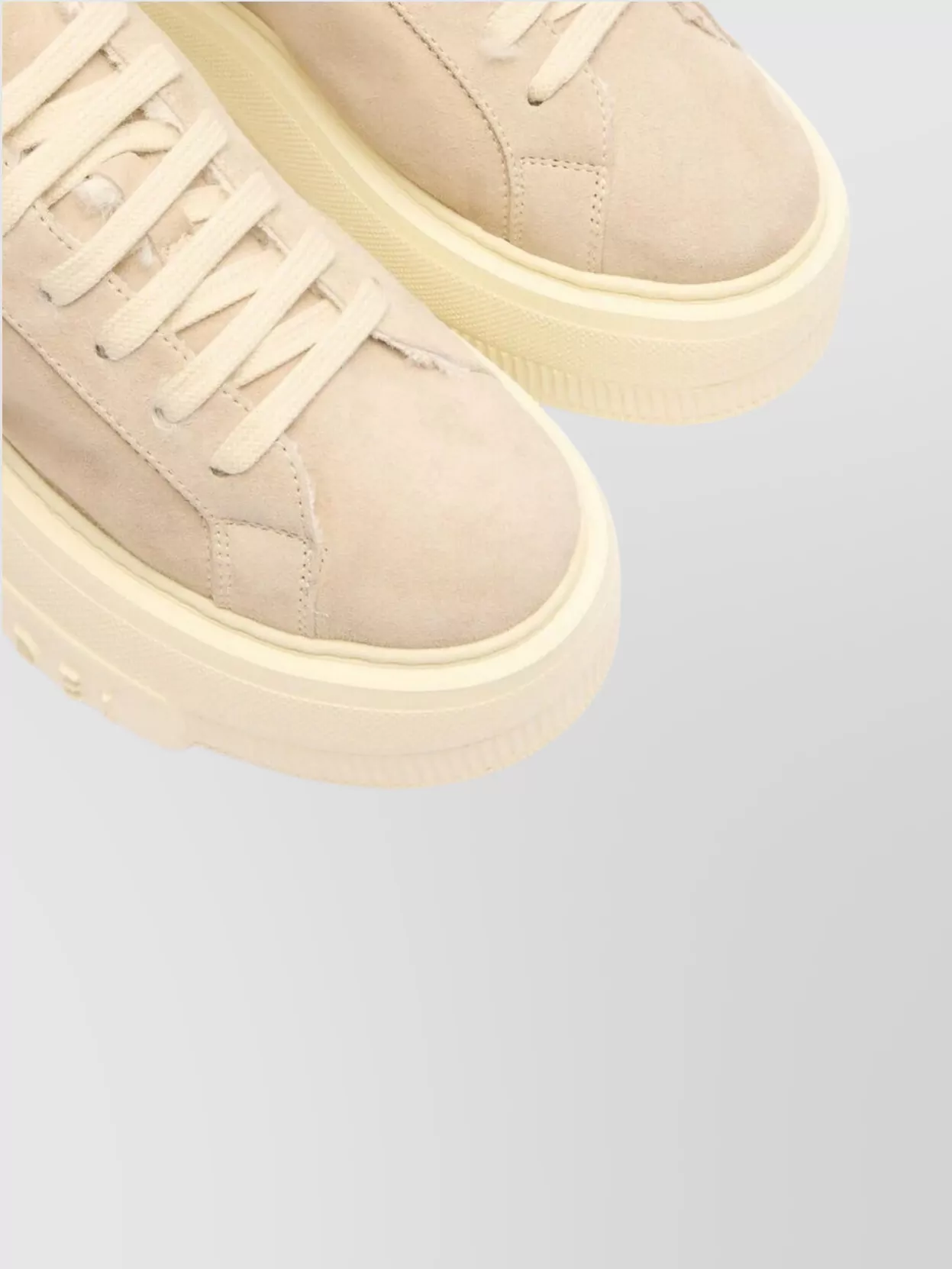 Casadei Stylish Platform Sneakers Round Toe In Neutral