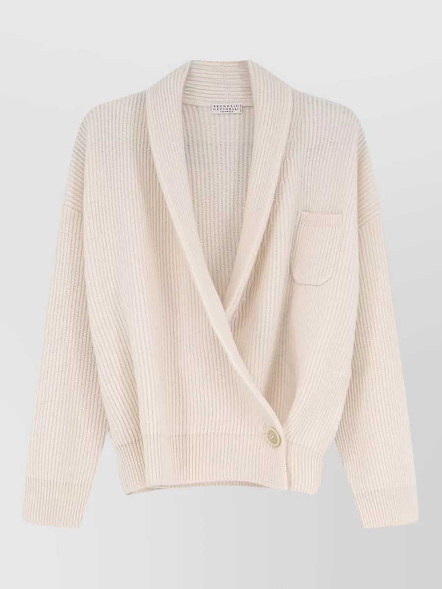 Brunello Cucinelli cashmere ribbed wrap cardigan