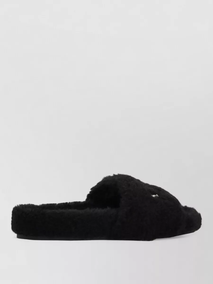 Amiri Shearling Slide Sandal Open Toe Faux Fur