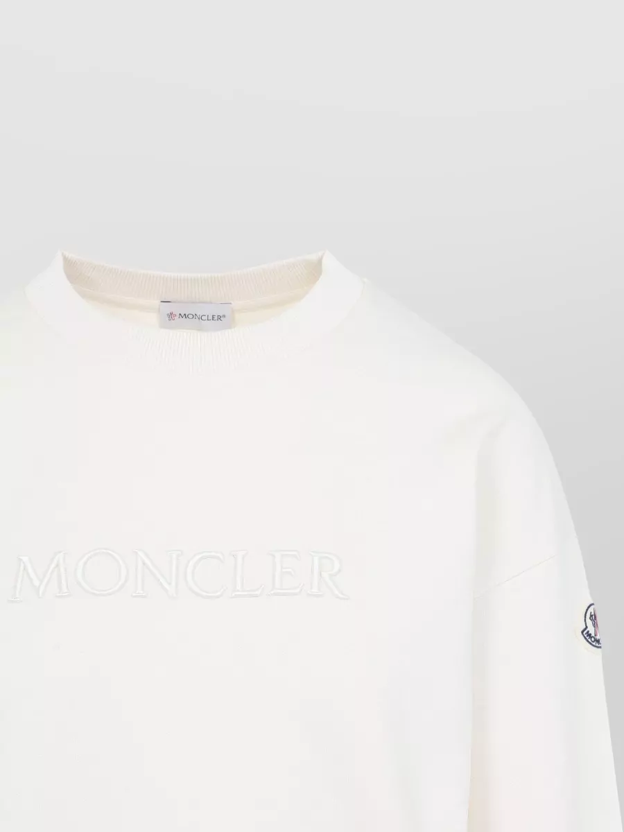 Moncler Crew Neck Sweatshirt Long Sleeves Ribbed Trims