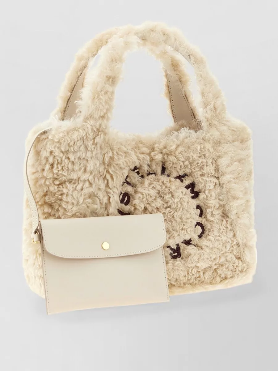 Stella Mccartney Stella Logo Shearling Tote Bag