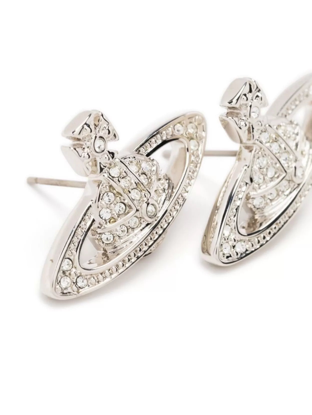 Vivienne Westwood Pair Orb Shape Stud Earrings With Swarovski Crystal
