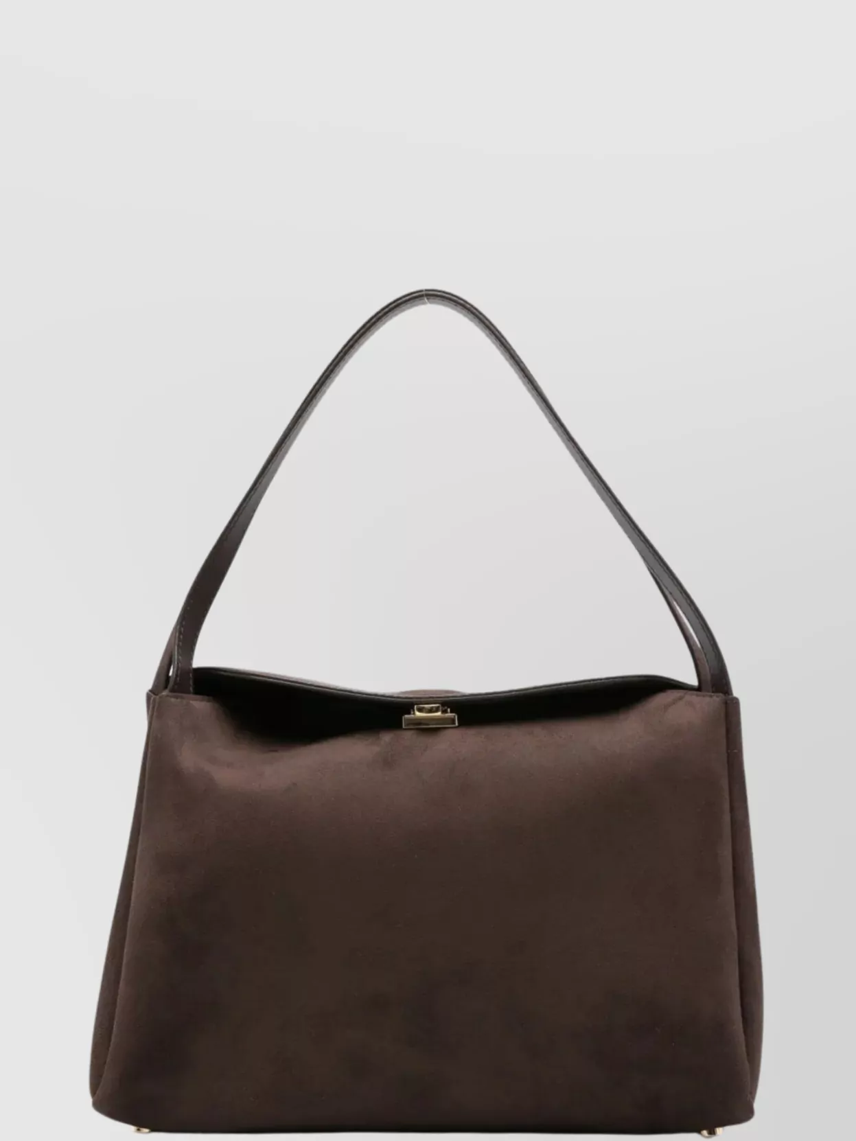 Themoirè Suede Shoulder Bag Gold-tone Hardware