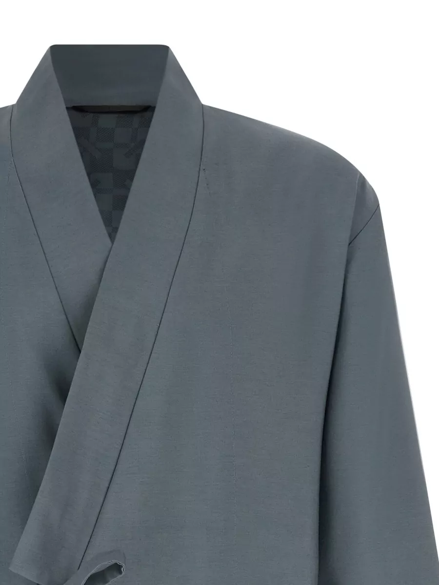 Kenzo Wool Wrap V-Neck Kimono Blazer
