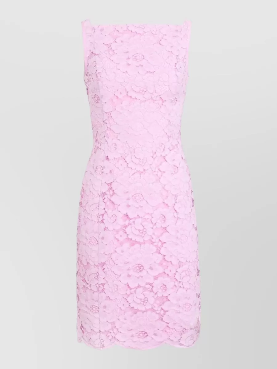Patou floral-print sleeveless square-neck knee-length dress