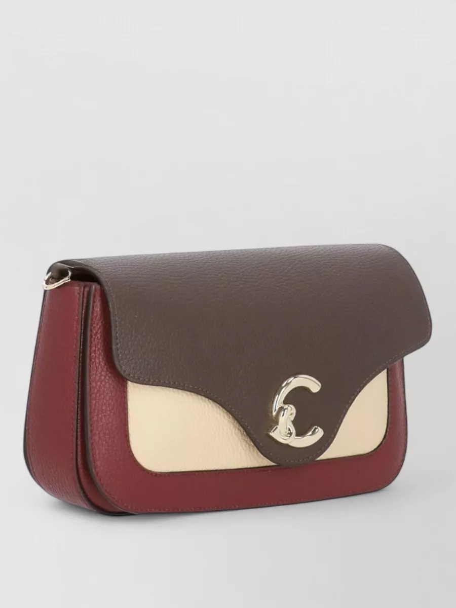 Coccinelle Color Block Leather Shoulder Bag Strap